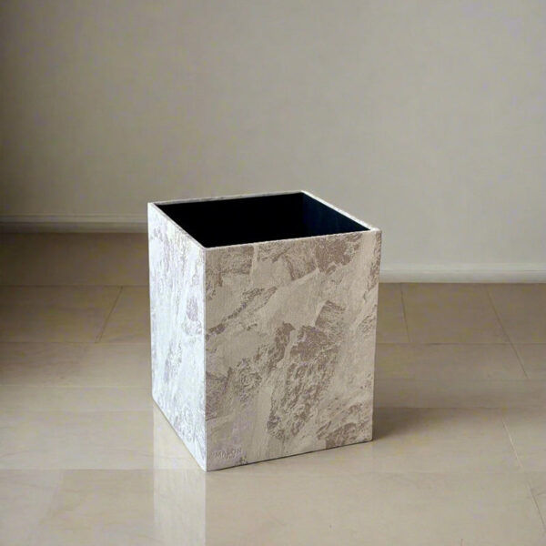 Alexei Faux Leather Dust Bin - Off White