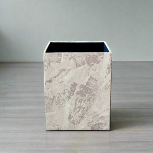 Alexei Faux Leather Dust Bin - Off White