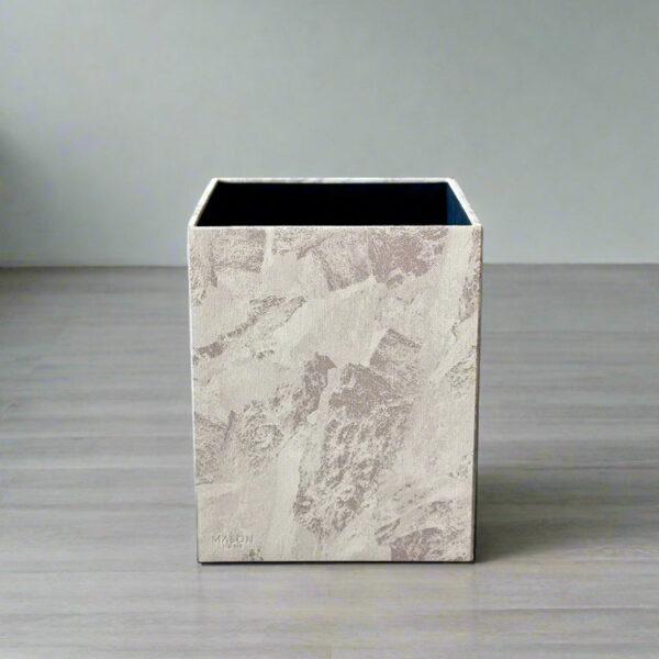 Alexei Faux Leather Dust Bin - Off White