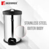 Bergner Silver Step Stainless Steel Pedal Dust Bin - 12,000 mL