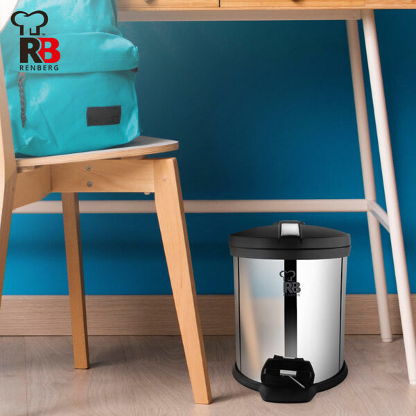 Bergner Silver Step Stainless Steel Pedal Dust Bin - 5000 mL