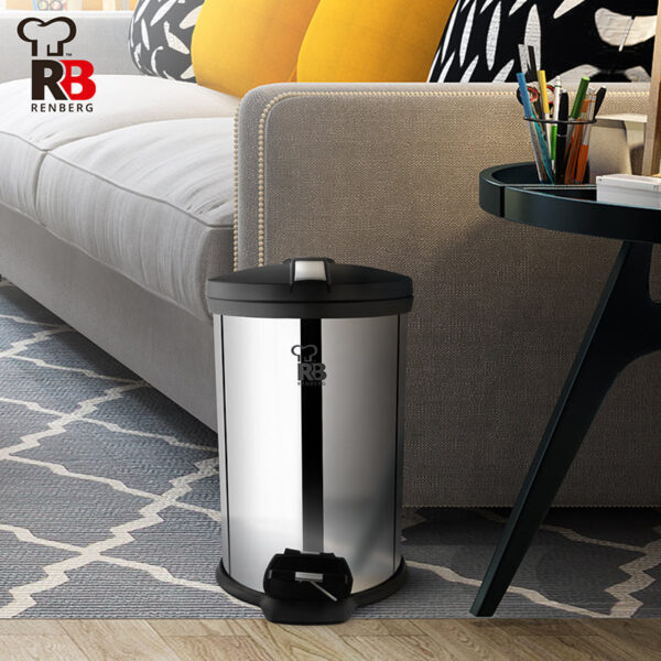 Bergner Silver Step Stainless Steel Pedal Dust Bin - 7000 mL