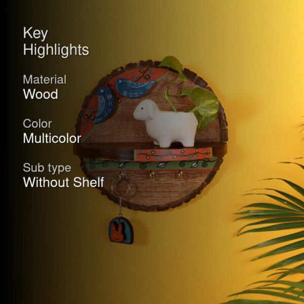 Bird Bark Wall Shelf With Key Hanger