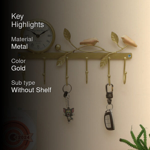 Bird Perch Clock & Wall Hook