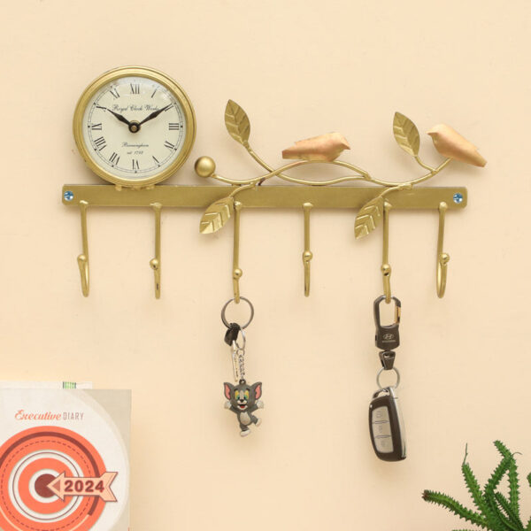 Bird Perch Clock & Wall Hook