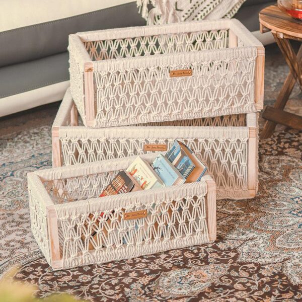 Boho Max Handcrafted Macrame Organizer - Set Of Three