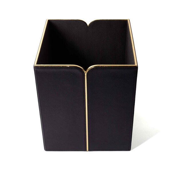 Ceastra Faux Leather Dust Bin - Black