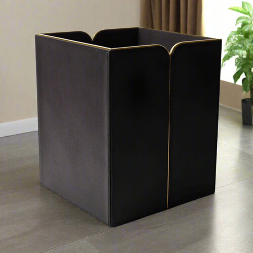 Ceastra Faux Leather Dust Bin - Black Ceastra Faux Leather Dust Bin - Black