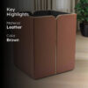 Ceastra Faux Leather Dust Bin - Brown