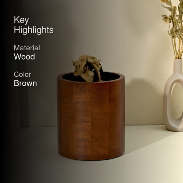 Chara Round Wooden Dustbin