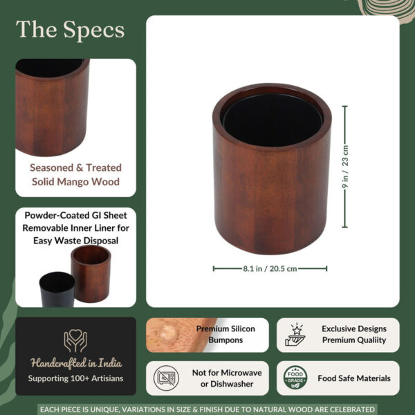 Chara Round Wooden Dustbin