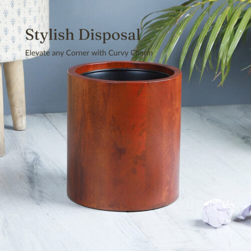 Chara Round Wooden Dustbin Chara Round Wooden Dustbin