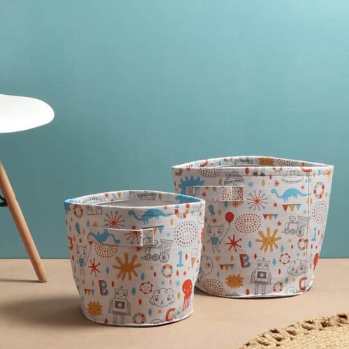 Clear Calm Storage Basket - Set Of Two Clear Calm Storage Basket - Set Of Two