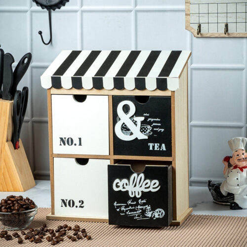 Coffee & Tea Wood Storage Box - Black Coffee & Tea Wood Storage Box - Black