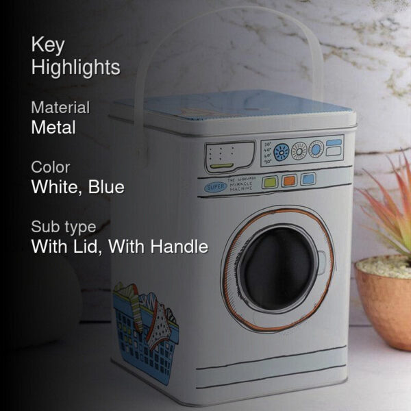 Compact Metal Hanging Storage Box for Laundry & Home Organization