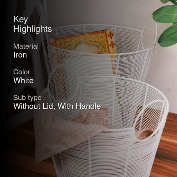 Conical Iron Weave Laundry Basket