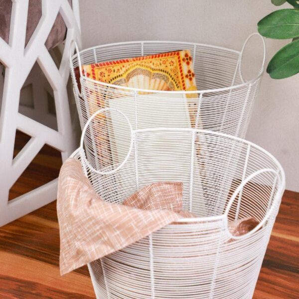 Conical Iron Weave Laundry Basket