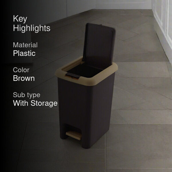 Empto Pedal Dustbin - Brown