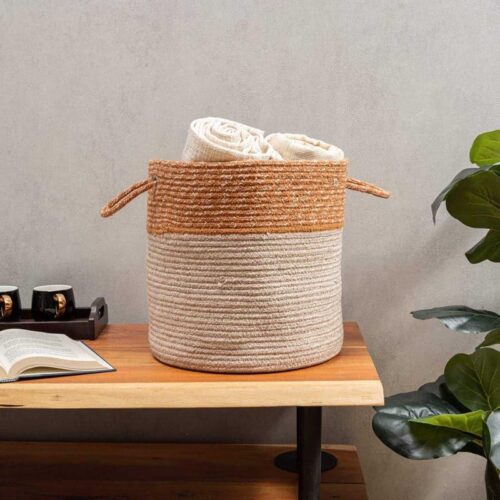 Evana Natural Fiber Laundry Basket