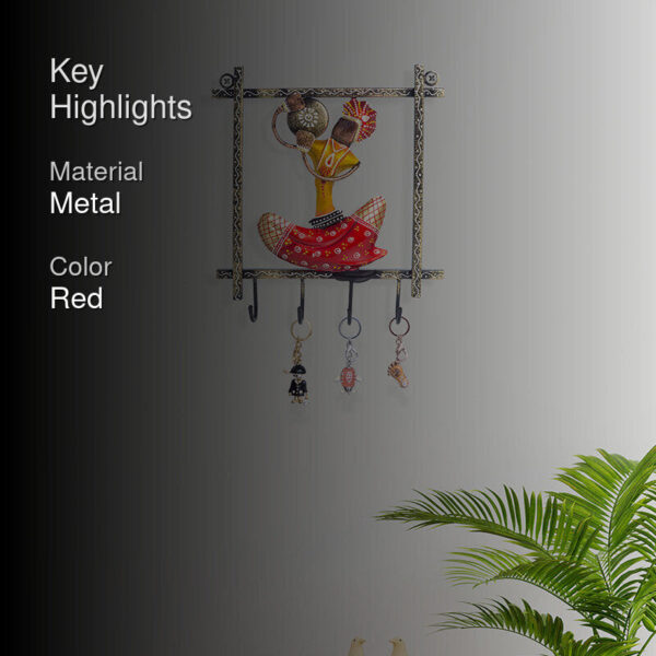 Folk Symphony Handcrafted Key Holder - Red