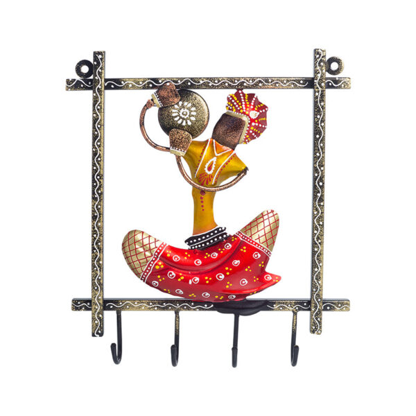 Folk Symphony Handcrafted Key Holder - Red