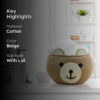Happy Bear Multipurpose Basket- Beige