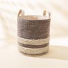 Milia Stripe Natural Fiber Laundry Basket