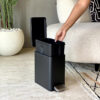 Olivier Metal Dust Bin With Pedal - Black