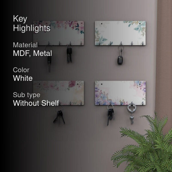 Pastel Petal Key Holder - Set Of Four Pastel Petal Key Holder - Set Of Four