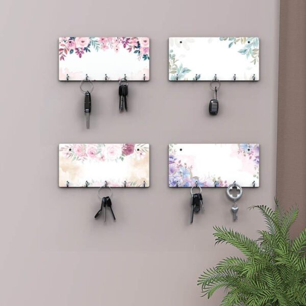 Pastel Petal Key Holder - Set Of Four Pastel Petal Key Holder - Set Of Four