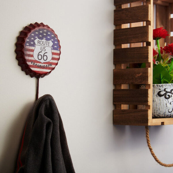 Route 66 Bottle Cap Retro Wall Hook