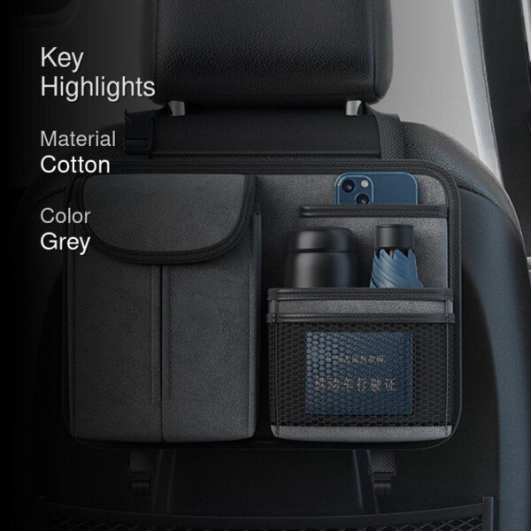Seat Neat Oxford Fabric Car Seat Organizer - Light Grey