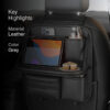 Sleek Seat Leather Car Seat Organizer With Foldable Tray - Dark Grey Sleek Seat Leather Car Seat Organizer With Foldable Tray - Dark Grey