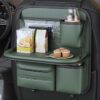 Sleek Seat Leather Car Seat Organizer With Foldable Tray - Green Sleek Seat Leather Car Seat Organizer With Foldable Tray - Green