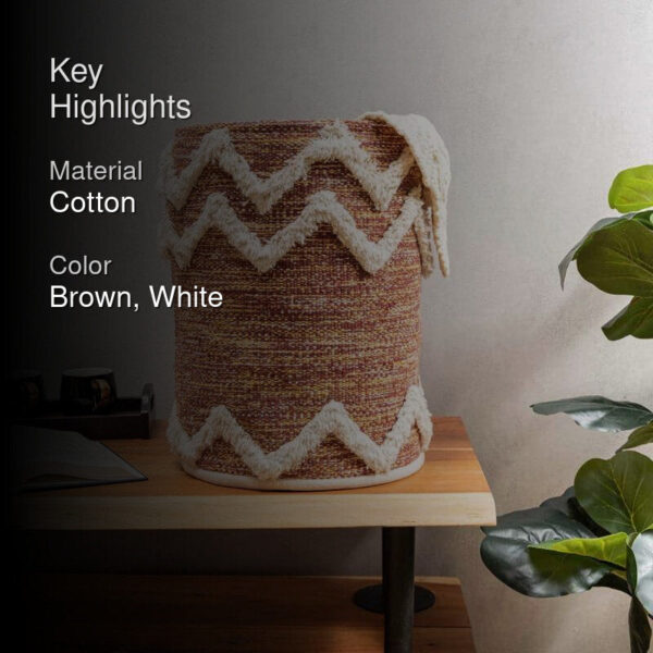Thira Chevron Natural Fiber Laundry Basket