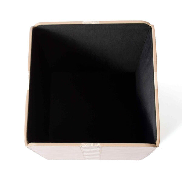 Veltrix Faux Leather Dust Bin - Beige