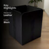 Veltrix Faux Leather Dust Bin - Black