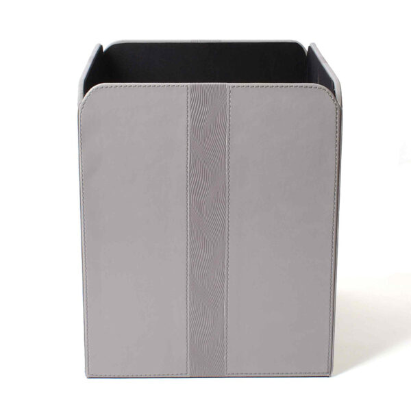 Veltrix Faux Leather Dust Bin - Grey