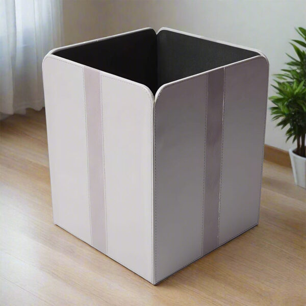 Veltrix Faux Leather Dust Bin - Grey