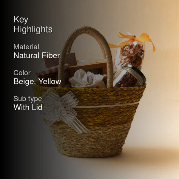Welo Natural Fiber Basket - Mustard