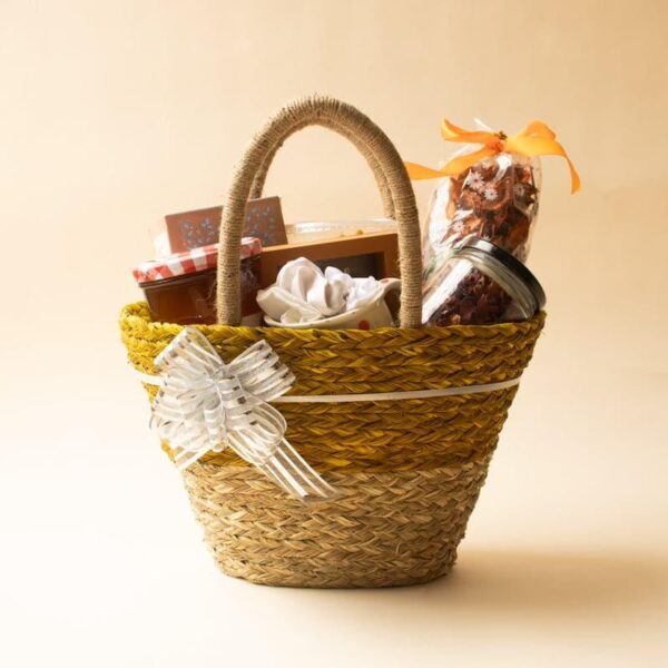 Welo Natural Fiber Basket - Mustard