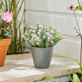 Artificial Flowers in Grey Plant Pot Artificial Flowers in Grey Plant Pot