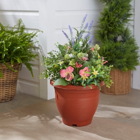 Artificial Lavender and Pansy Arrangement Artificial Lavender and Pansy Arrangement