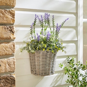Artificial Lavender in Wall Mounted Planter Artificial Lavender in Wall Mounted Planter