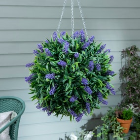 Artificial Topiary Ball Purple Flower 25cm Artificial Topiary Ball Purple Flower 25cm