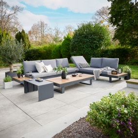 Easton Large Outdoor Corner Set With Sun Recliner Easton Large Outdoor Corner Set With Sun Recliner