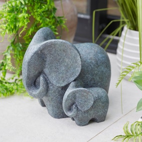 Elephant Mummy and Baby Ornament