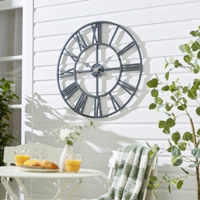 Indoor Outdoor Round Skeleton Wall Clock
