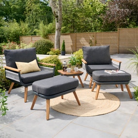 Kimora Relax Outdoor Bistro Set with Footstools
