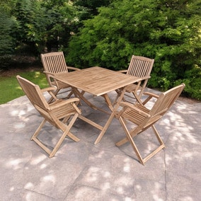 London Square Folding Outdoor Dining Set